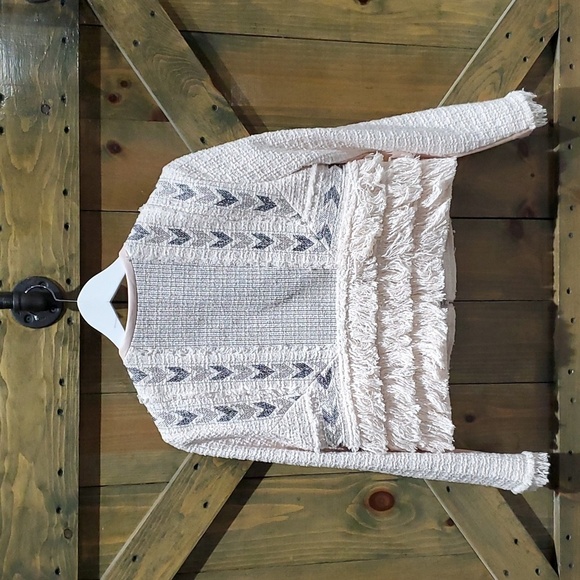 REBECCA TAYLOR PINK TWEED BLAZER WOOL LEATHER BLEND  FRINGE POWDER PINK - Picture 6 of 9